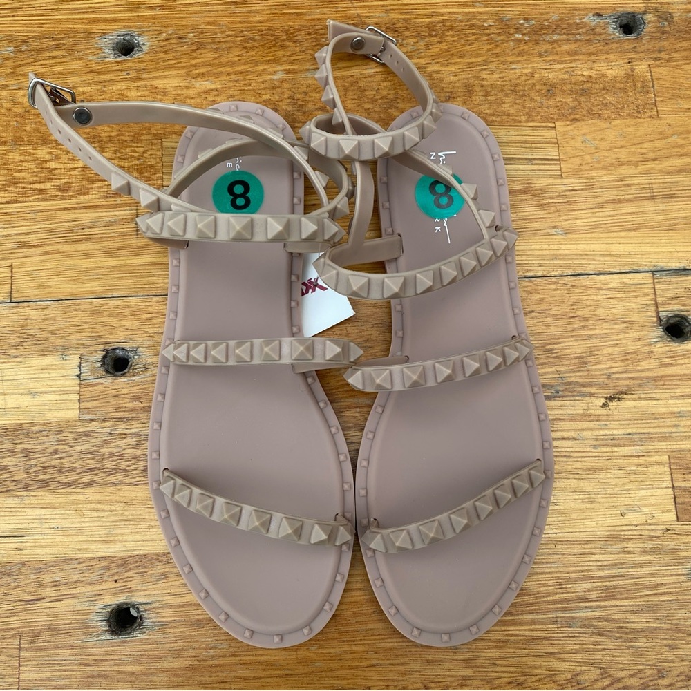 Nicole Miller Studded Tan Sandals